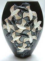 Black Marble Bird Vase